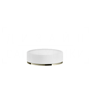 Gessi Inciso Мыльница с керамической чашей Neolite, настольная, цвет: white/nickel PVD 58525#720