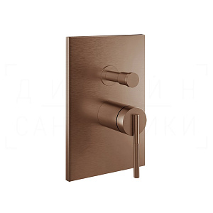 Gessi Ingranaggio Смеситель для душа встраив., на 2 потреб., внешняя часть, цвет: copper brushed PVD 63577#708