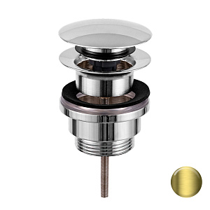 Remer Донный клапан Click-Clack, универсальный 1”1/4, цвет: ottone spazzolato PVD 905CCR114HS