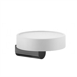 Gessi Rilievo Мыльница с керамической чашей Neolite, подвесная, цвет: white/black metal PVD 59501#706