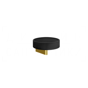 Gessi Origini Мыльница с керамической чашей Neolite, подвесная, цвет: black/gold brushed 66402#716