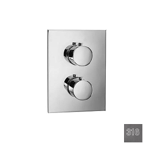 Almar Core Square Термостат для душа, внешняя часть на 2 потребителя, цвет: 316 brushed gun metal E176882.GM316