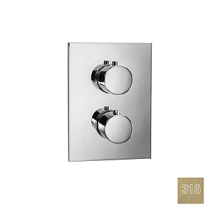 Almar Core Square Термостат для душа, внешняя часть на 2 потребителя, цвет: 316 brushed high brass E176882.HB316