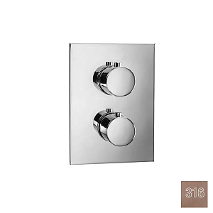 Almar Core Square Термостат для душа, внешняя часть на 2 потребителя, цвет: 316 PVD brushed copper E176882.CO316
