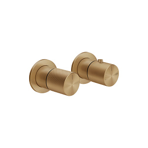 Gessi Habito Смеситель для душа термостат. на 2 потреб., встраиваемый, цвет: warm bronze brushed PVD 70634#726