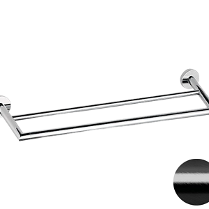 Remer Guest Полотенцедержатель двойной 64 см, подвесной, латунь, цвет: cromo nero spazzolato GS33CFP