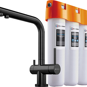 Omoikiri Nagano-GM + Pure Drop Lite Смеситель для кухни + фильтр, цвет: вороненая сталь 4179.8028