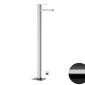 Remer Absolute Смеситель для раковины напольный, д/к, излив 17,8 см, цвет: cromo nero spazzolato AU18CFP