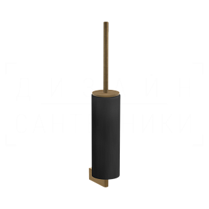 Gessi Origini Ершик для унитаза подвесной, с кермической колбой Neolite, цвет: black/antique brass 66420#713