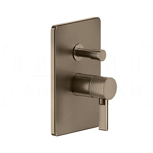 Gessi Inciso Смеситель для душа встраив., на 2 потреб., внеш. часть, цвет: coffee bronze brushed PVD 58079#761