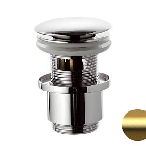 Remer Донный клапан click-clack с переливом, цвет: oro spazzolato 905CC2114BG