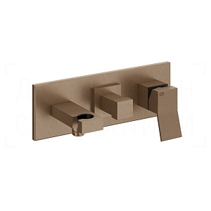 Gessi Rattangolo K Смеситель для душа встраив., на 2 потреб., внеш. часть, цвет: copper brushed PVD 53141#708