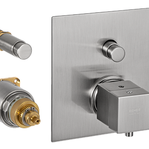 Remer Q-Elegance Термостат для ванны встраиваемый, 2 потребителя, цвет: nichel spazzolato QT09KBNP