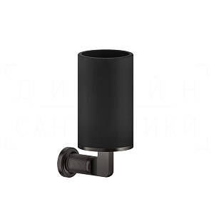 Gessi Inciso Стакан подвесной, керамический Neolite, цвет: black/black metal brushed PVD 58508#707
