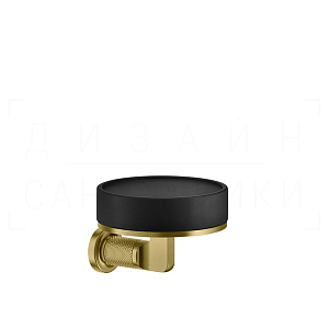 Gessi Inciso Мыльница с керамической чашей Neolite, подвесная, цвет: black/gold brushed 58502#716
