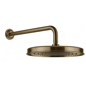 Gessi Venti20 Верхний душ d32,8 см, настенный кронштейн, 1 вид струи, цвет: deep bronze brushed PVD 65149#791