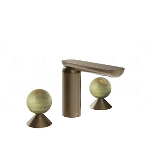 Gessi Perle Смеситель для раковины на 3 отв., без д/к, излив 13,2 см, цвет: coffee bronze brushed 74555#761