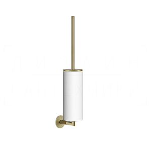 Gessi Ingranaggio Ершик для унитаза подвесной, колба Neolite, цвет: white/brushed brass PVD 63819#727