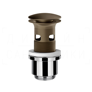 Gessi Донный клапан с переливом “Stop&Go”, цвет: coffee bronze brushed PVD 01422#761