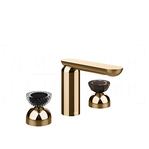 Gessi Perle Смеситель для раковины на 3 отв., без д/к, излив 13,2 см, цвет: warm bronze PVD 74786#735