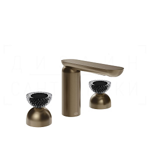 Gessi Perle Смеситель для раковины на 3 отв., без д/к, излив 13,2 см, цвет: coffee bronze brushed 74776#761