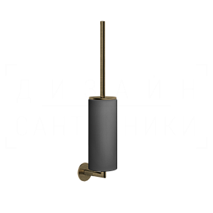 Gessi Anello Ершик для унитаза подвесной, с кермической колбой Neolite, цвет: black/antique brass 63720#713