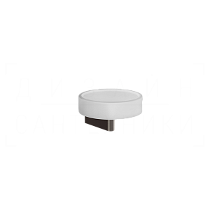 Gessi Origini Мыльница с керамической чашей Neolite, подвесная, цвет: white/black metal brushed PVD 66401#707