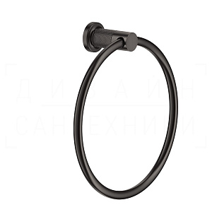 Gessi Inciso Полотенцедержатель кольцевой d22,2 см, подвесной, цвет: black metal brushed PVD 58509#707