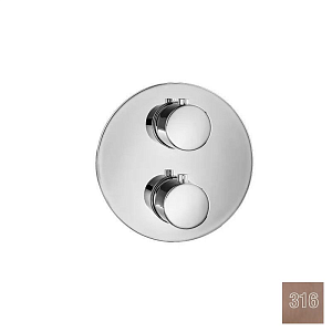 Almar Core Round Термостат для душа, внешняя часть на 2 потребителя, цвет: 316 PVD brushed copper E176832.CO316