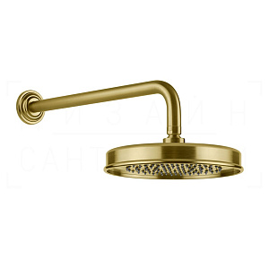 Gessi Venti20 Верхний душ d22,9 см, настенный кронштейн, 1 вид струи, цвет: gold brushed 65148#716