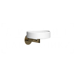 Gessi Ingranaggio Мыльница с керамической чашей Neolite, подвесная, цвет: white/antique brass 63801#713