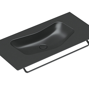 Catalano Comfort Раковина подвесная 100x50x13,5h см, без перелива, покр. Cataglaze цвет: черный мат. 1100EDNS