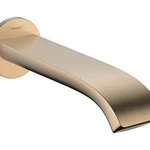 Hansgrohe Vivenis Излив настенный для ванны 20,2 см, подводка 1/2, цвет: шлифованная бронза 75410140