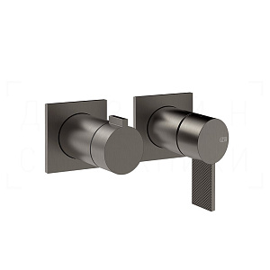 Gessi Inverso Смеситель для душа встраив., на 2 потреб., внеш. часть, цвет: black metal brushed PVD 73638#707