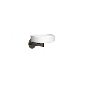 Gessi Anello Мыльница с керамической чашей Neolite, подвесная, цвет: white/aged bronze 63701#187