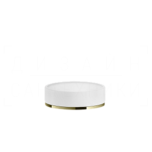 Gessi Inciso Мыльница с керамической чашей Neolite, настольная, цвет: white/brass PVD 58525#710