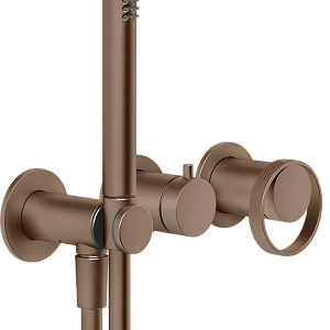 Gessi Anello Смеситель для ванны встраиваемый, 2 потребителя, лейка, цвет: copper brushed PVD 63345#708