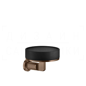 Gessi Inciso Мыльница с керамической чашей Neolite, подвесная, цвет: black/copper brushed PVD 58502#708