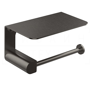 Gessi Rilievo Держатель туалетной бумаги с полочкой, подвесной, цвет: black metal brushed PVD 59449#707
