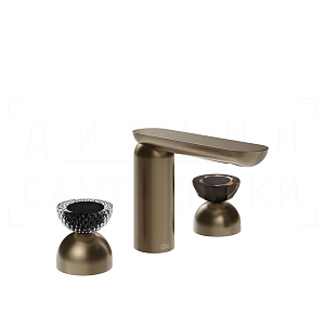 Gessi Perle Смеситель для раковины на 3 отв., без д/к, излив 13,2 см, цвет: coffee bronze brushed 74786#761