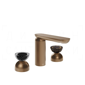 Gessi Perle Смеситель для раковины на 3 отв., без д/к, излив 13,2 см, цвет: copper brushed PVD 74786#708