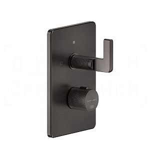 Gessi Inciso Термостат для душа встраив., на 2 потреб., внешняя часть, цвет: black metal brushed PVD 58134#707