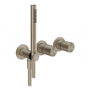 Gessi Habito Смеситель для душа встраиваемый, на 2 потр., внешняя часть, цвет: finox brushed nickel 70138#149