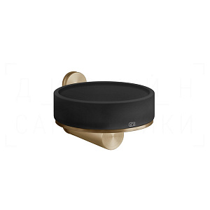 Gessi 316 Мыльница с керамической чашей Neolite, подвесная, цвет: black/warm bronze brushed PVD 54702#726
