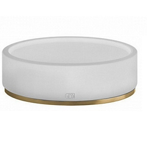 Gessi Inciso Мыльница со стеклянной чашей, настольная, цвет: Brass Brushed PVD 58525#727