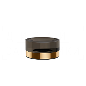 Gessi Perle Мыльница с стеклянной чашей, настольная, цвет: warm bronze PVD 74826#735
