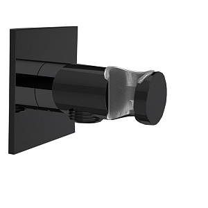 Almar Square Шланговое подключение для лейки с держателем, цвет: polished deep black E095039.DB