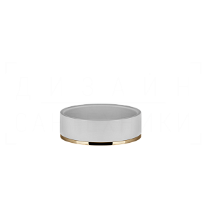 Gessi Inciso Мыльница с керамической чашей Neolite, настольная, цвет: white/warm bronze PVD 58525#735