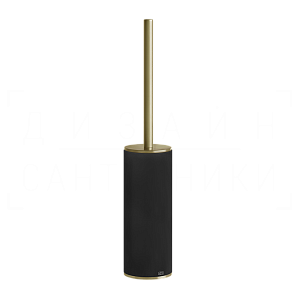 Gessi 316 Ершик для унитаза напольный, с кермической колбой Neolite, цвет: black/brushed brass PVD 54744#727