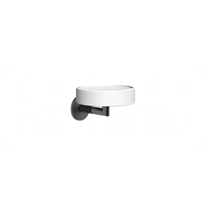 Gessi Ingranaggio Мыльница с чашей Neolite, подвесная, цвет: white/black metal brushed PVD 63801#707
